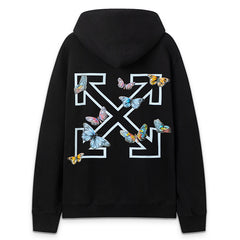 Off-White Butterfly Pattern Arrow Printed Hoodie