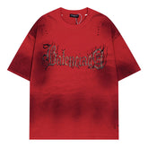 Balenciaga Heavy Metal Artwork T-Shirt Red Oversize