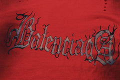 Balenciaga Heavy Metal Artwork T-Shirt Red Oversize