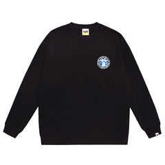 BAPE x Stussy Letter Print Crew Neck Sweatshirt