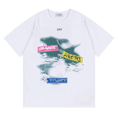 Off White Pattern Print T-Shirts