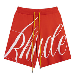 Rhude Logo Intarsia-knit Shorts