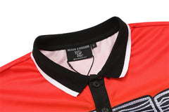 MIXED EMOTION Red “Paradise” Button Up Tee