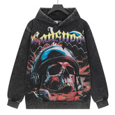Godspeed Skull Pattern Printed Hoodie