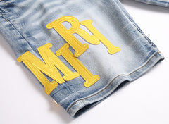 Amiri Logo Denim Shorts #2017
