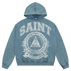 SAINT MICHAEL Letter Printed Hoodies