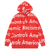 Denim Tears Systemic Racism Controls America Zip Up Hoodie