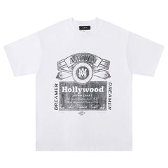 AMIRI Hollywood Letter Pattern Printed T-Shirts