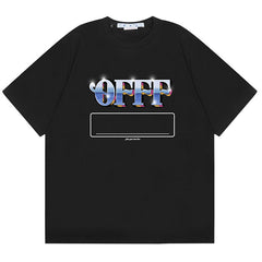 Off White Alphabet Arrow Pattern T-Shirts