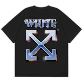Off White Alphabet Arrow Pattern T-Shirts