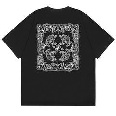 Off White Cashew Flower Arrow Pattern T-Shirts