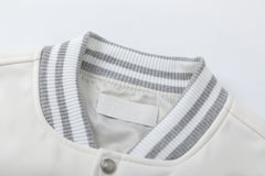 OFF WHITE Crystal Full Lea Varsity Jacket