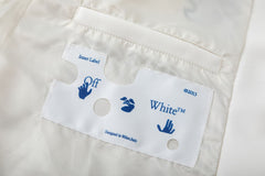 OFF WHITE Crystal Full Lea Varsity Jacket