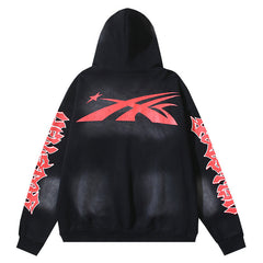 Hellstar Graffiti Meteor Flame Letters Hoodie