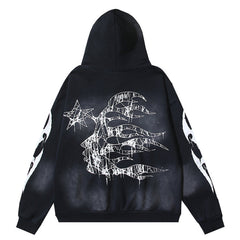 Hellstar Graffiti Meteor Pattern Hoodie