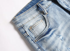 Amiri Logo Denim Shorts #2015