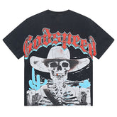 Godspeed Skeletons Western Cowboy T-Shirts #1018