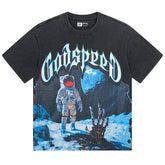 Godspeed Astronaut Meets Skeleton Hand T-shirt