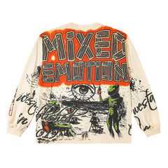 MIXED EMOTION Cream ‘Art Club’ Long Sleeve Tee