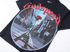 Godspeed Rose Pattern Printed T-Shirts #1051