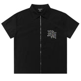 MIXED EMOTION “ME” Rhinestone Zip Up Shirt Tee