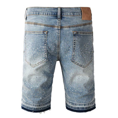 Purple Brand Diamond Denim Shorts #5098
