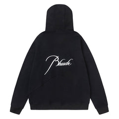 Rhude Logo Embroidery Zip Hoodies