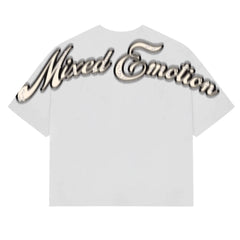 MIXED EMOTION White “Pearl” Cropped Tee