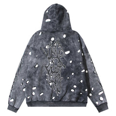 Hellstar White Splatter Printed Hoodie Hoodie