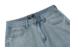 MIXED EMOTION Rhinestones Jeans