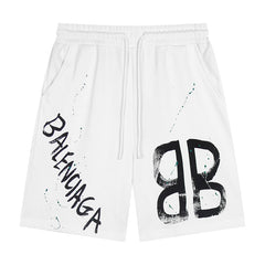 Balenciaga Logo Printed Knit Shorts