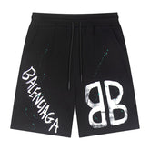 Balenciaga Logo Printed Knit Shorts