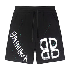 Balenciaga Logo Printed Knit Shorts