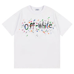 Off White Arrow Pattern Printed T-Shirt