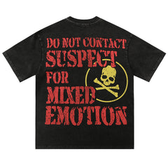 MIXED EMOTION Washed Black Tee