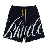 Rhude Logo Intarsia-knit Shorts