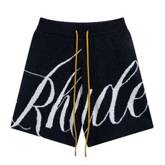 Rhude Logo Intarsia-knit Shorts