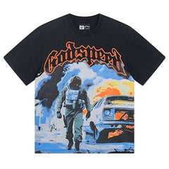 Godspeed War Flame Car T-Shirts #1006