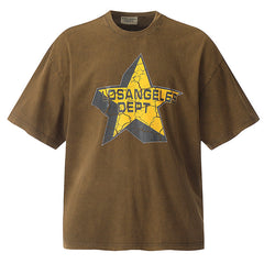 Gallery Dept 1989 City Logo Limited Crack Five-Pointed Star T-Shirts