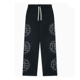 MIXED EMOTION Rhinestone-Emblazoned Logo Pants