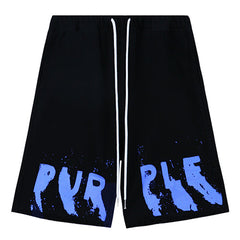 Purple Brand Letter Logo Printed Shorts