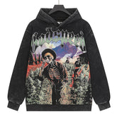 Godspeed Skull Pattern Printed Hoodie