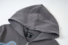 MIXED EMOTION Grey Rhinestone Hoodie