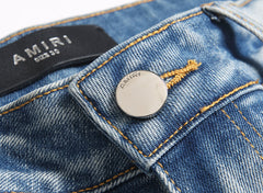 Amiri Logo Denim Shorts #2016