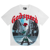 Godspeed Rose Pattern Printed T-Shirts #3051