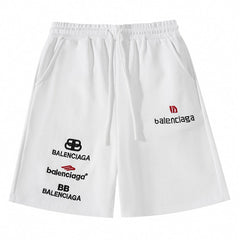 Balenciaga Logo Embroidered Knit Shorts