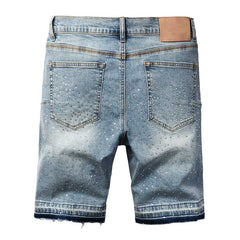 Purple Brand Diamond Denim Shorts #5098