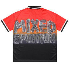 MIXED EMOTION Red “Paradise” Button Up Tee
