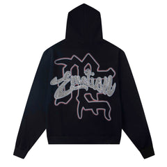 MIXED EMOTION Black Rhinestone Hoodie