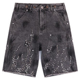 Hellstar Diamond Embellished Denim Shorts